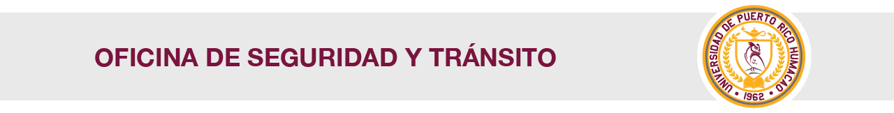 Cintillo de la Oficina de Seguridad y Tránsito.