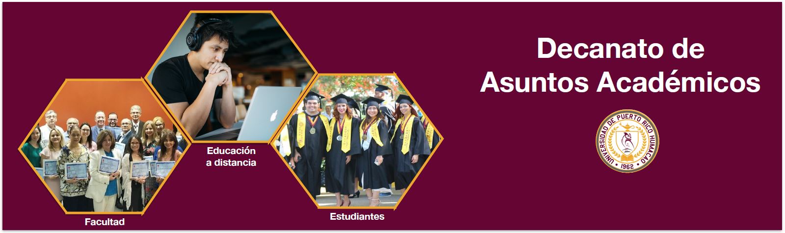Pancarta del decanato de asuntos académicos.