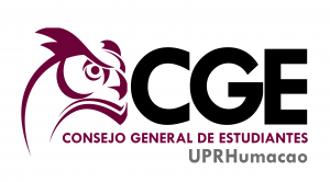Logo o Afiche del Consejo General de Estudiantes de la Universidad De Puerto Rico en Humacao.